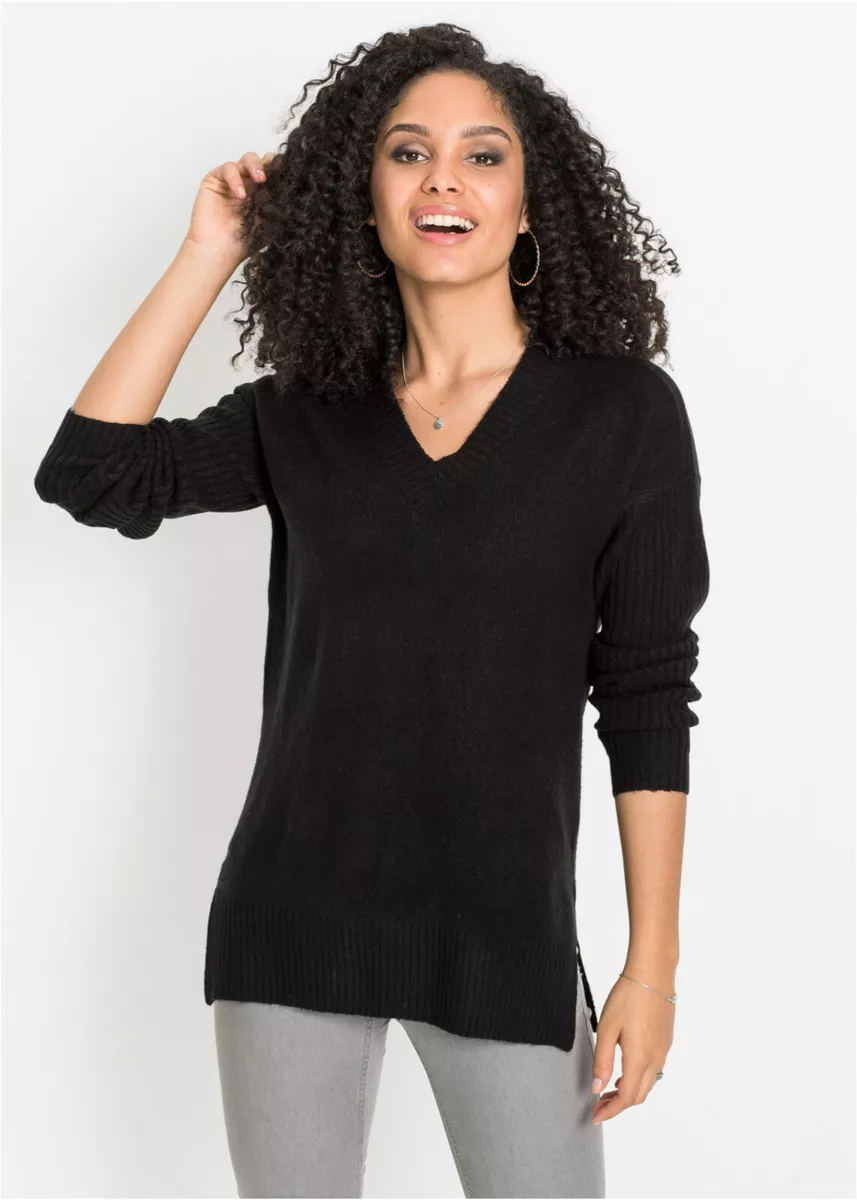 Lightweight v top neck sweater women's