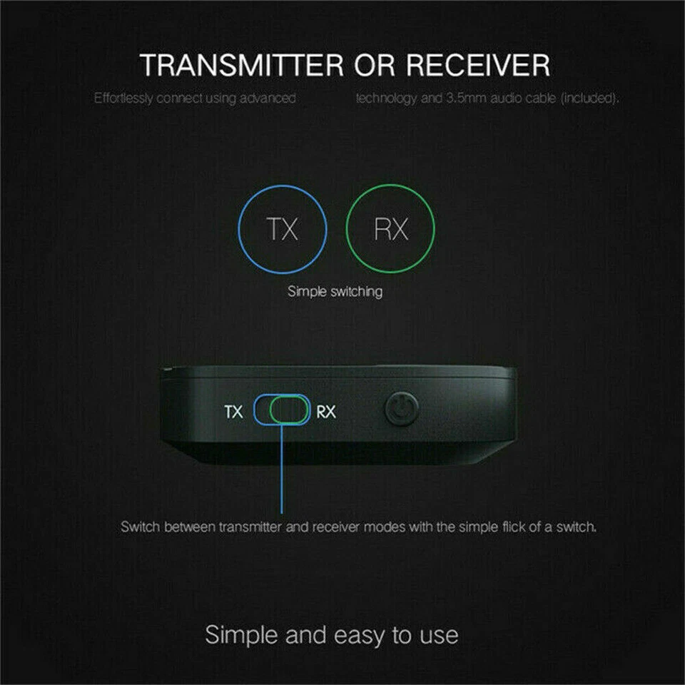 2in1Bluetooth Transmitter Receiver Wireless Adapter TV Home Stereo A2DPAudio lot - Image 3 of 4