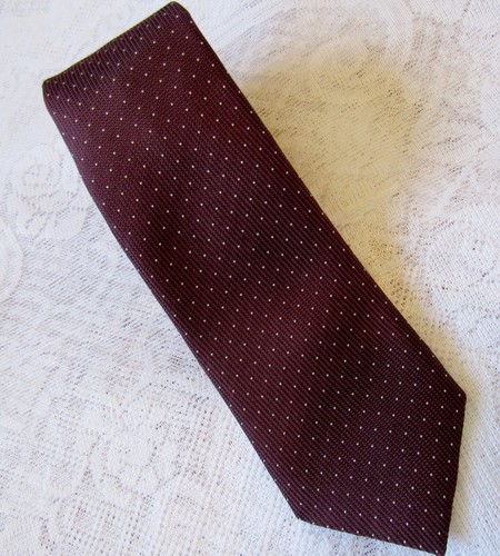 Canali Men Tie, Dark Cherry, 100% Silk, Made in Italy