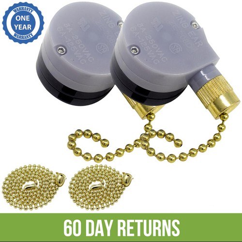 New Zing Ear ZE-208D 3 Speed 5-8 Wire Ceiling Fan Pull Chain Switch Replacement - Picture 5 of 11