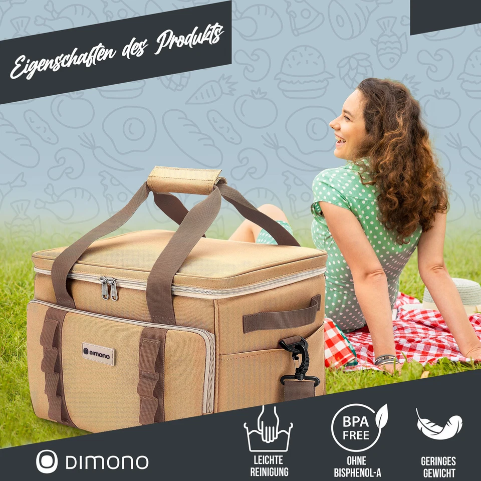 XL Kühltasche Picknicktasche Picknickkorb Isotasche Picknick Kühlbox Ersatz 25L - Bild 3 von 4