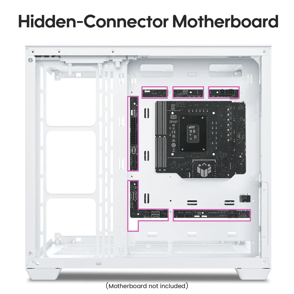 Vetroo AL900 White ATX Mid Tower PC Case Tempered Glass w/ ARGB & PWM FDB Fan x1 - Image 4 of 4