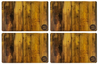 4 Stück Tischset King of the Grill Holzoptik Tischunterlage Platzset Holz Brett 