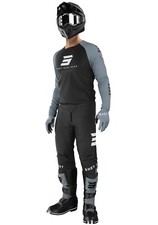 TUTA COMPLETO CROSS ENDURO MAGLIA PANTALONI SHOT MX RAW ESCAPE BLACK GREY