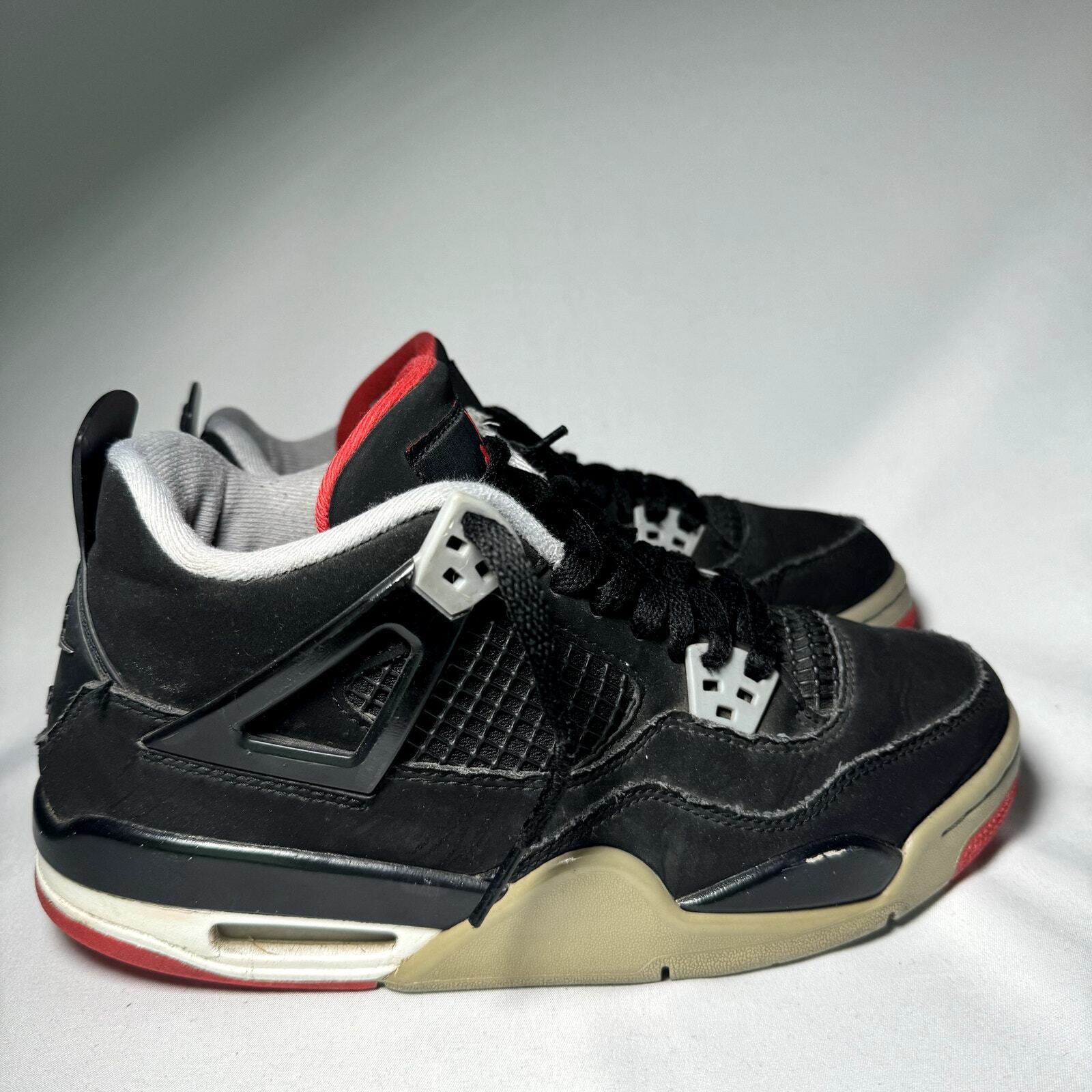 Nike Air Jordan 4 Retro OG GS Bred 2019 Men's Shoes - Size 6.5 - 408452 060