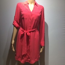 Express Coral Button Down Dress Small New