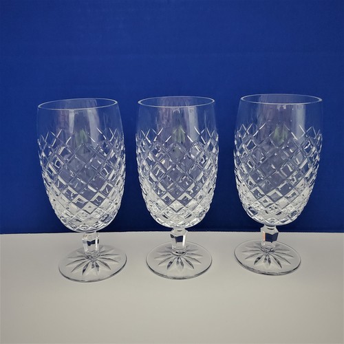 Set of three Libbey diamond pattern ice tea water goblet glasses. FREE SHIPPING