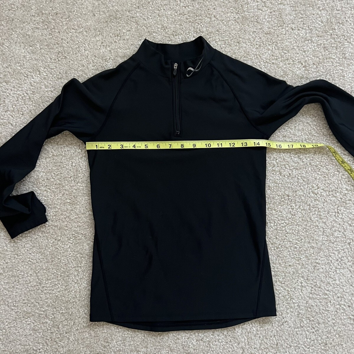 CW-X Insulator Zip-T Black 1/4 Zip Turtleneck WM Sz Sm Base Layer