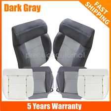 For 2004-2008 Ford F150 Front Bottom Top Cloth Seat Cover Dark Gray #FE / ME