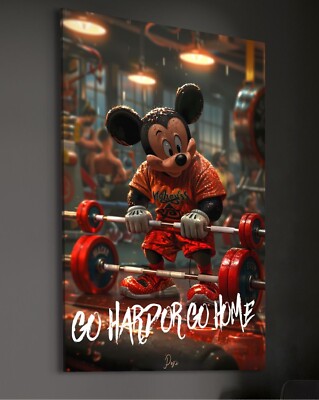 Micky Maus Leinwand Bild Farbig Dekoration Wandbild Cartoon Pop-Art Fitness