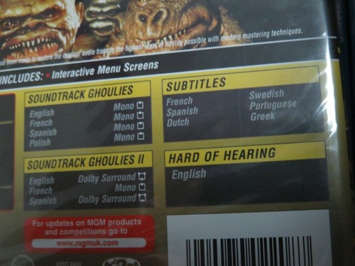 GHOULIES I / GHOULIES II - DVD - BRAND NEW !!!! Español French English - Bild 3 von 3