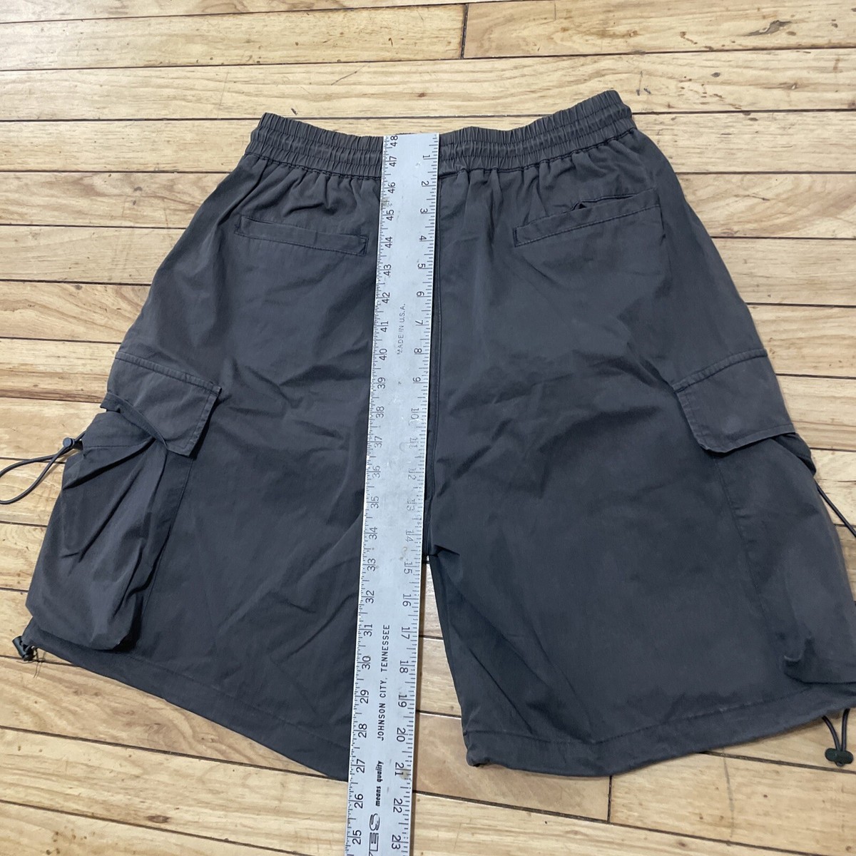 【KOOLOSET】Super Balloon Nylon Cargo Bermuda Pants NOTHOMME Nylon Cargo Shorts Men 30x8 Gray Paratrooper