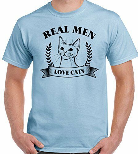 Cat T-Shirt Real Men Love Mens Funny Feline Humor Pussy Kitten Tom