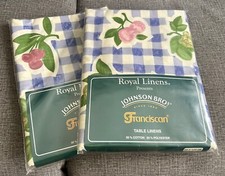 2 Royal Linens Blue White Floral Orchard Glade Tablecloth 60" x 120" oblong oval