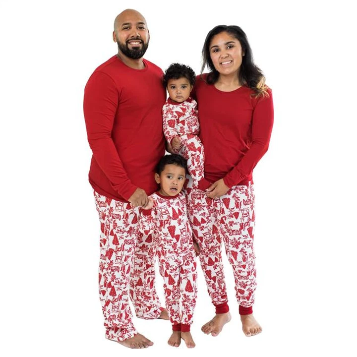 Burt s Bees Baby Medium 2 Pc Women s Woodland T Shirt Pant PJ Set Cardinal Red