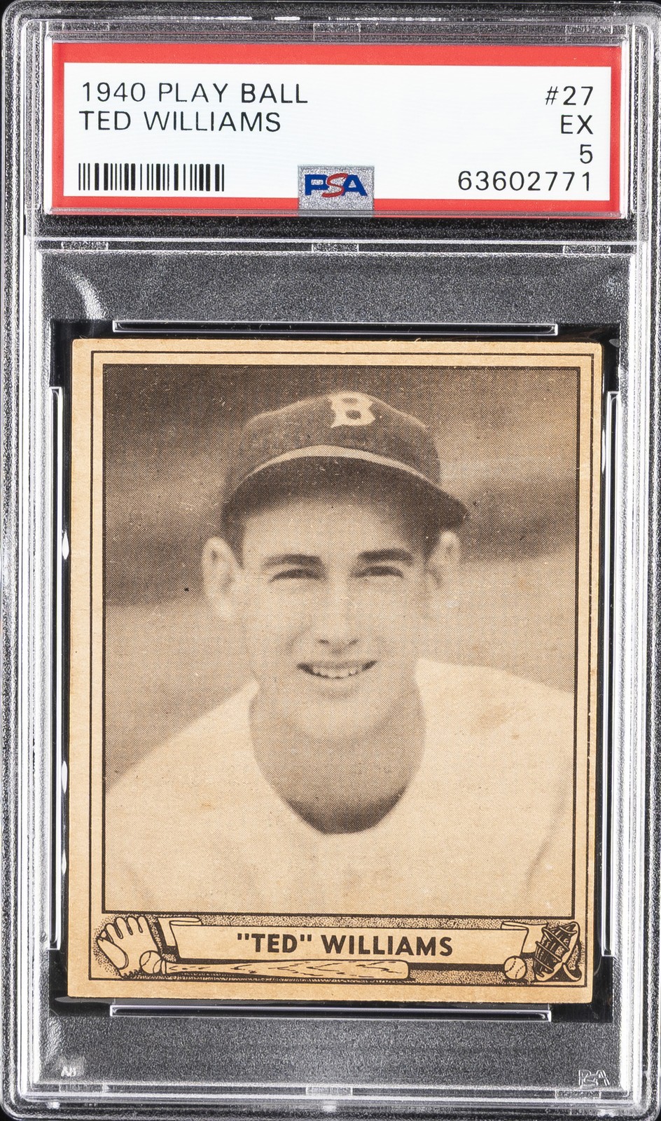 1940 PLAY BALL #27 TED WILLIAMS PSA 5