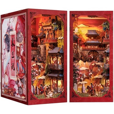 Buch Nook Kit DIY Miniatur Haus Holz LED Bastelset Modellbau Mulan