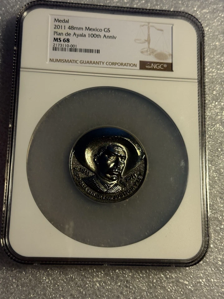 2011 Mexico GS 100th Anniversary Plan de Ayala Medal MS 68 NICKEL - Image 3 of 4