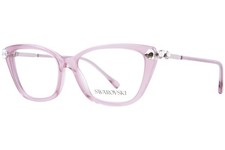 Swarovski SK2011 3001 Eyeglasses Women's Transparent Pink Full Rim Cat Eye 55mm