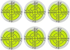 6Pcs Small Circular Bubble Spirit Level Double Sided Adhesive 32x7mm, Sticky