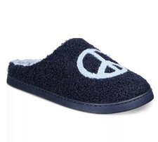 Jenni Women's Slip On Slippers- Peace Out, Two Tone Blue, Size XL 11-12 