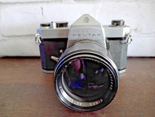 Asahi Pentax Sportmatic 35mm camera w/cimko 135mm lens - tested/works -see notes