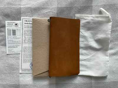 Traveler's company notebook camel leather regular size new starter kit midori