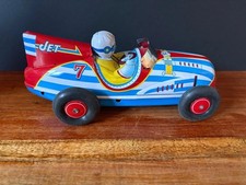 Schylling Jet No 7 Tinplate Racing Car Friction Toy Driver Vintage Style