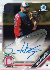 2019 Topps Bowman Chrome Sam Hentges Chrome Prospects Auto Indians