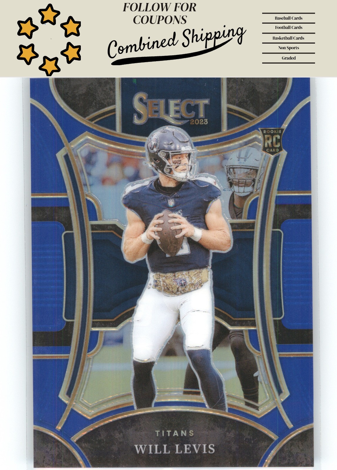 2023 Panini Select #492 Will Levis Blue Prizms #/99