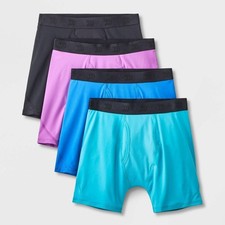 All In Motion Boys' 4pk Mesh Boxer Briefs - Purple/Blue/Black M