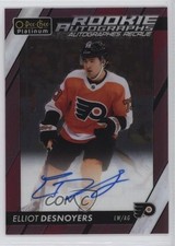 2023-24 O-Pee-Chee Platinum Rookie Matte Pink Elliot Desnoyers #R-ED Auto 2u9