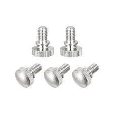 5pcs Knurled Thumb Screws M5x8mm Flat Brass Bolts Grip Knobs Nickel Plated