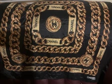 Chanel Multicolor Chain Silk Scarf