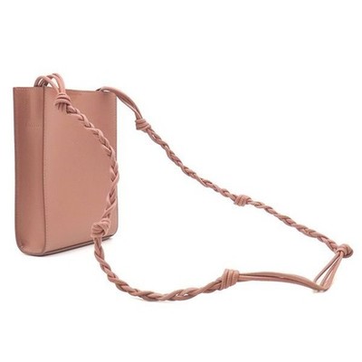 Jil Sander Tangle Small Shoulder Bag, Calfskin, Pink, Gold Hardware, Crossbody