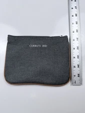 Lufthansa Cerruti 1881 Amenity Kit Travel Pouch Gray Zipper Bag Airline