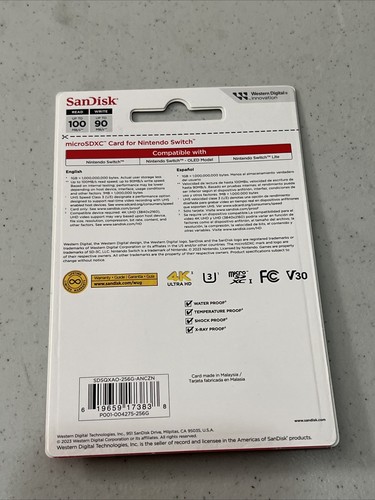 *Nowa* Autentyczna karta pamięci SanDisk 256 GB samochody do Nintendo Switch - Zdjęcie 2 z 2