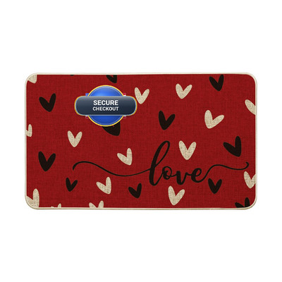 Artoid Mode Red Black Love Valentines Doormat Anniversary Wedding Home Decor