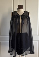 Black Chiffon Baby Doll Ladies Sleep Set Size 3X by Secrets In Lace