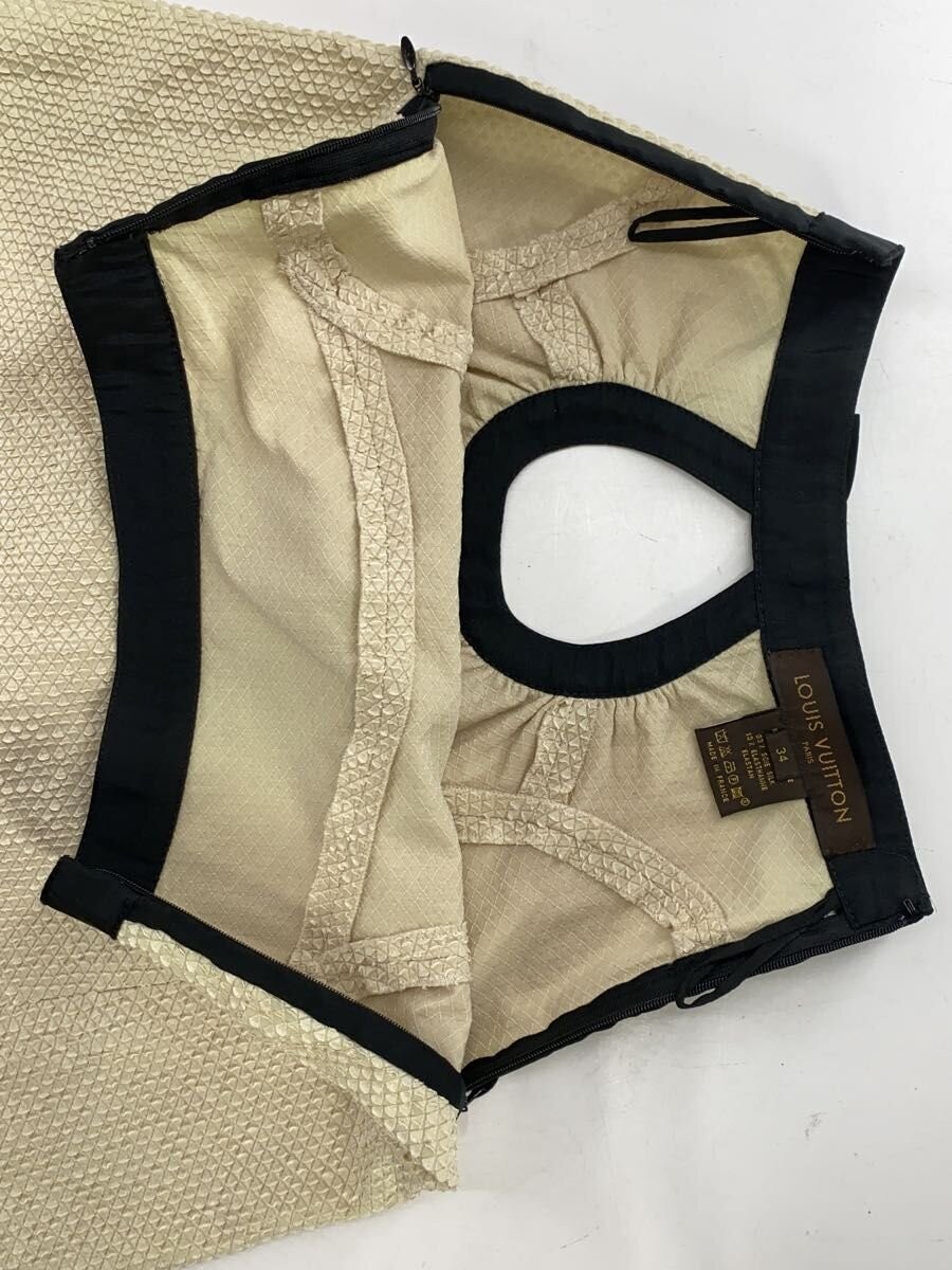 LOUIS VUITTON Skirt, Size 34, Polyester, Cream, Solid Color thumbnail 4
