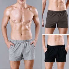 Mens Casual Shorts Elastic Waist Sports Fitness Gym Trunks Sleepwear Short Pants