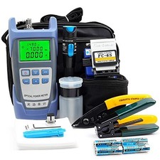 FTTH Fiber Optic Tool Kit W/ Cleaver VFL Optical Power Meter SC FC Connector Bag