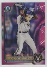 2022 Bowman Chrome Prospects Fuchsia Lava Refractor 78/199 Hendry Mendez s3g