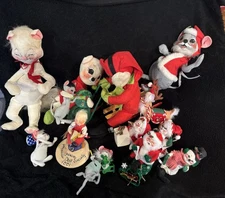 Lot Of  13 Annalee Dolls Christmas Holiday