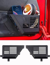 Metal Front Door Pockets Compatible with 2011-2018 Jeep Wrangler JK JKU, Door...