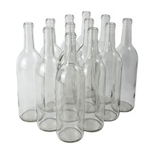 Fastrack - 750 Ml Clear Glass Bottles Wine Bottles Pack Of 12 No Corks Included