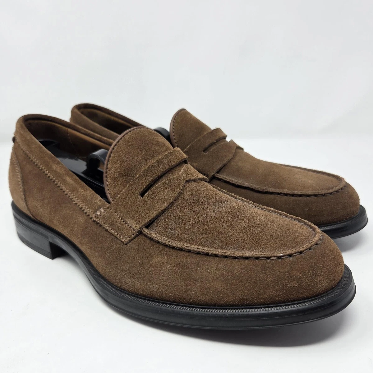 Todd Snyder X Sanders Brown Suede Penny Loafers.  Sz 9.5.  NWOB. Box28 Aldrin Mid Brown Suede Penny Loafer main image 4