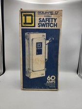 Interruptor de seguridad fusible Square D 60 Amp 120/240V CA desconectador interior nuevo en caja H1