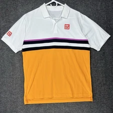 Uniqlo Kei Nishikori French Open 2019 Dry-Ex Tennis Polo Shirt Mens L colorblock