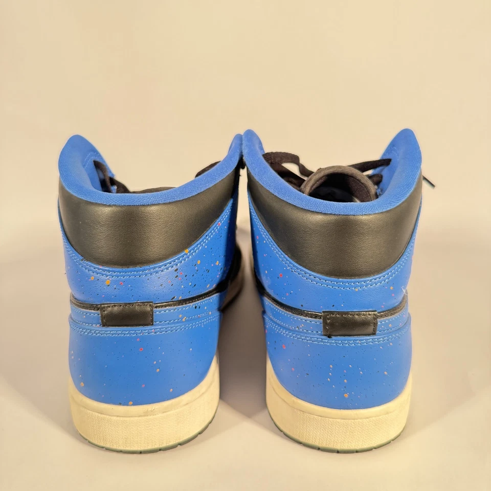 Nike Air Jordan 1 Retro Mid Royal Paint Splatter Blue 554724-048 Mens Size US 11 - Image 4 of 4